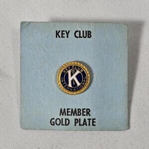 Vintage Key Club International Member Gold Plated Lapel Hat Pin Award
